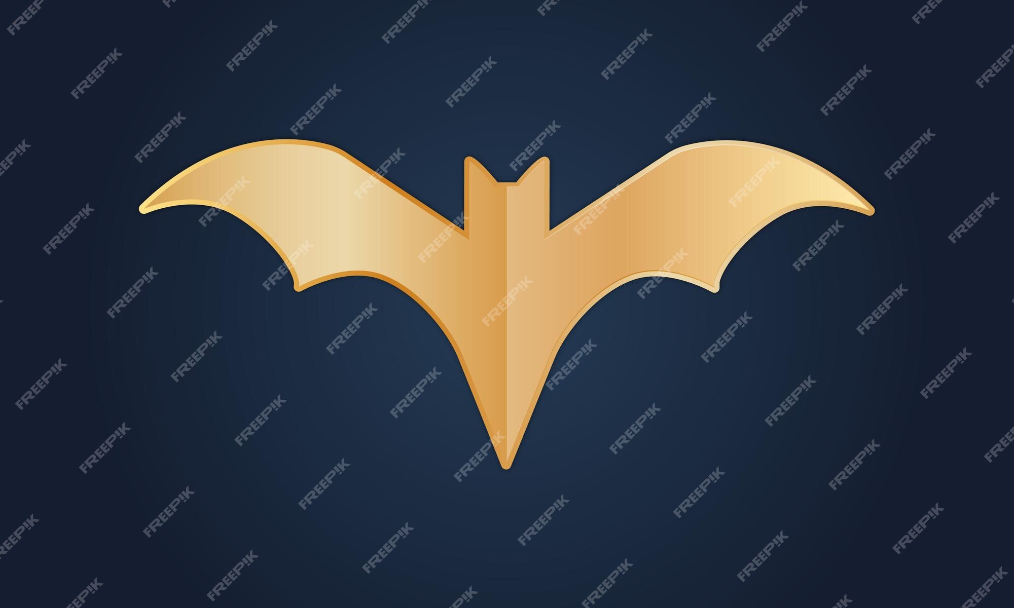 Icono de batman en versión dorada. | Vector Premium