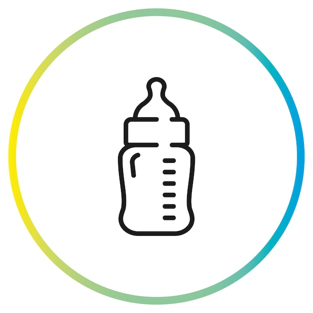 icono de bebé de botella, botella de alimentación, leche, símbolo de línea en fondo blanco - ilustración vectorial de trazos editable eps10