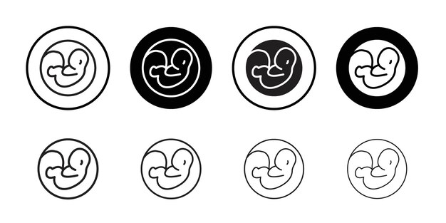 Icono del bebé en el estómago Colección de arte de líneas delgadas