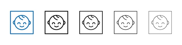 Icono de bebé Logotipo vectorial de contorno para la aplicación web