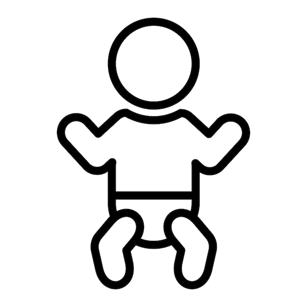 Ícono de bebé Símbolo de niño pequeño Ilustración vectorial de niño recién nacido con signo de pañal