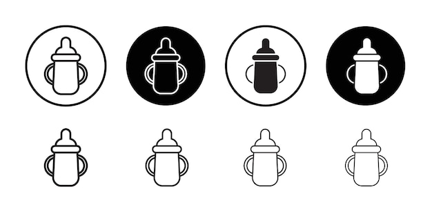 icono de bebé sippy Ilustración plana de línea delgada