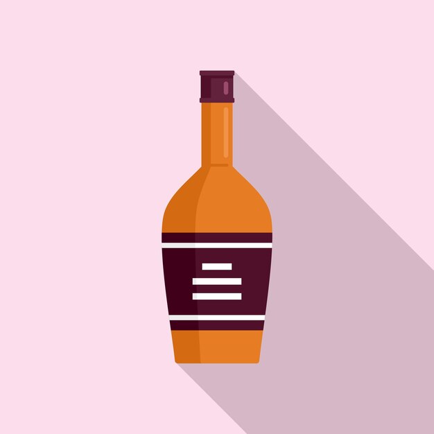 Vector icono de bebida de botella de bourbon ilustración plana del icono de vector de bebida de botella de bourbon para diseño web