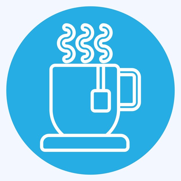 Icono Bebida caliente relacionada con el símbolo de invierno estilo ojos azules ilustración simple