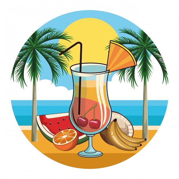 icono de bebida de cóctel tropical