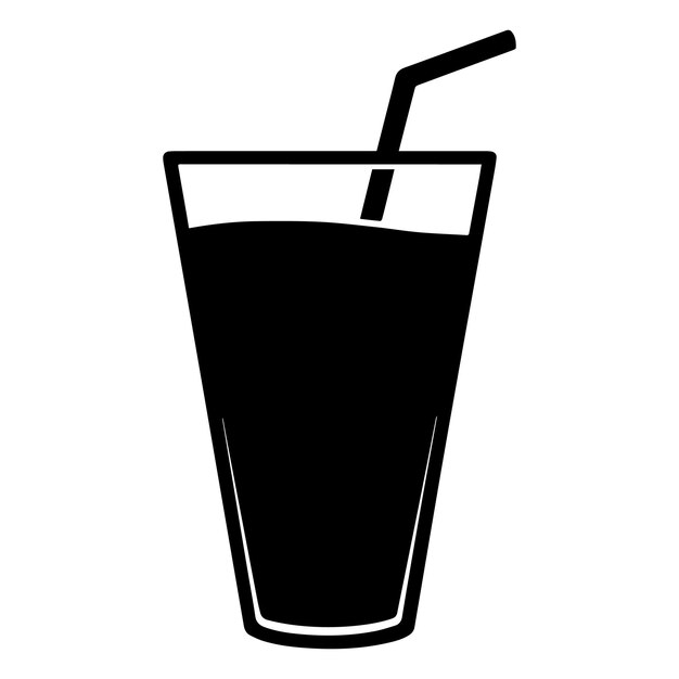 icono de bebida conjunto silueta ilustración vectorial en blanco y negro