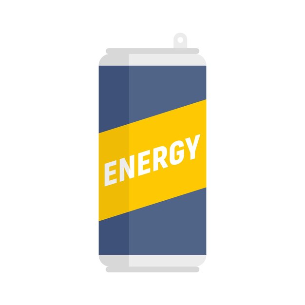 Icono de bebida energética deportiva Ilustración plana del icono de vector de bebida energética deportiva aislado sobre fondo blanco