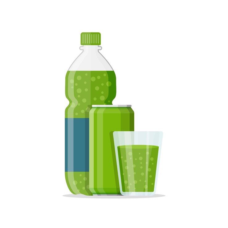 Vector icono de bebida gaseosa en estilo plano ilustración vectorial de botella de plástico y vaso de bebida en un fondo aislado concepto de negocio de letrero de bebidas de agua