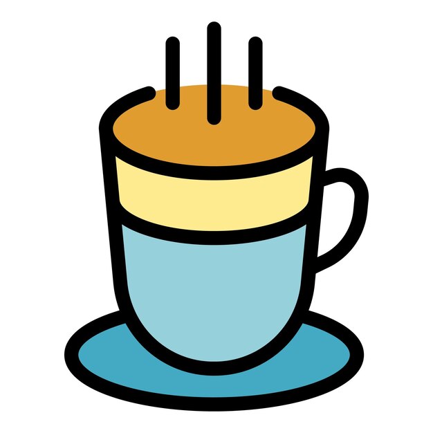 Icono de bebida de té Contorno de la bebida de té Icono vectorial de color plano aislado