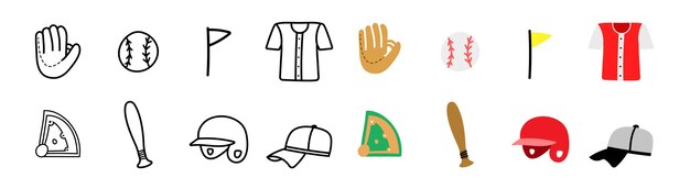 icono de béisbol dibujado a mano muy lindo