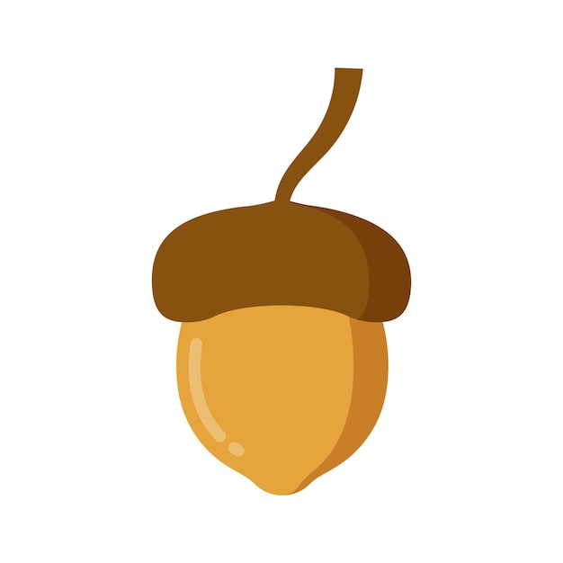 Icono de bellota en estilo plano Ilustración vectorial de nuez de roble en un fondo aislado Concepto de negocio de señales de naturaleza
