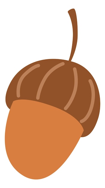 Icono de bellota Semilla de roble marrón Símbolo de cosecha de otoño aislado sobre fondo blanco
