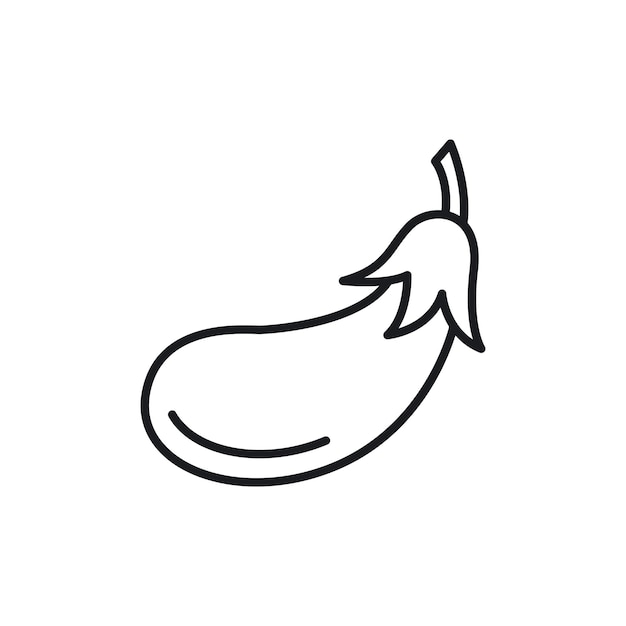 Icono de berenjena aislado sobre un fondo blanco