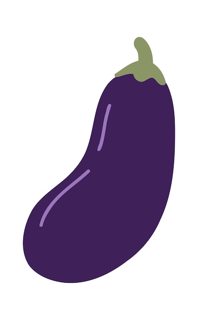 Icono de berenjena dibujado berenjena púrpura verdura fresca cruda ícono gráfico vectorial