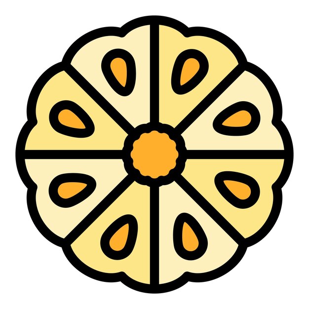 Icono de bergamota tropical Contorno de icono vectorial de bergamote tropical Color plano aislado