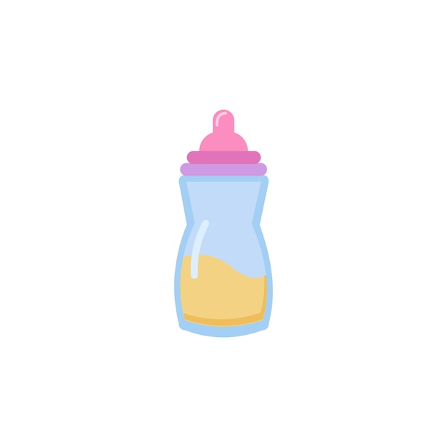 Vector icono de biberón de leche de bebé prediseñadas de ilustración de icono plano de biberón