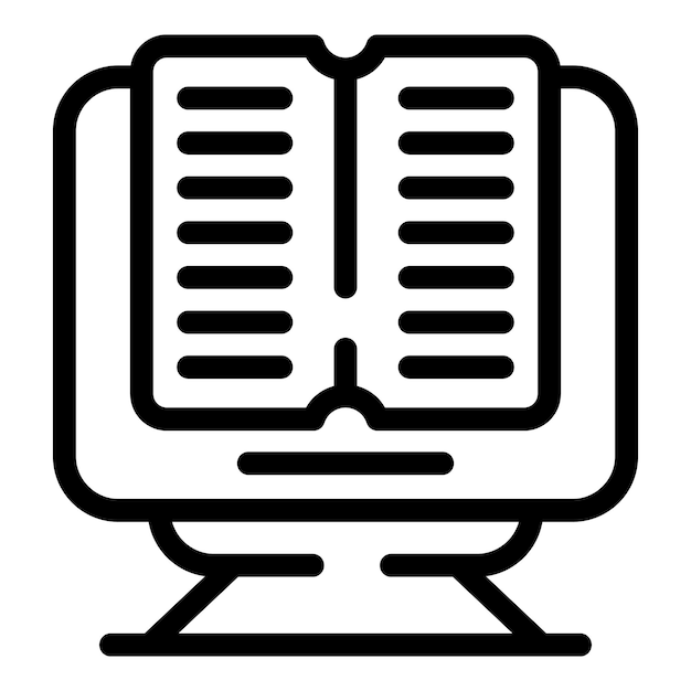 Icono de la biblioteca en línea que muestra el concepto de educación digital