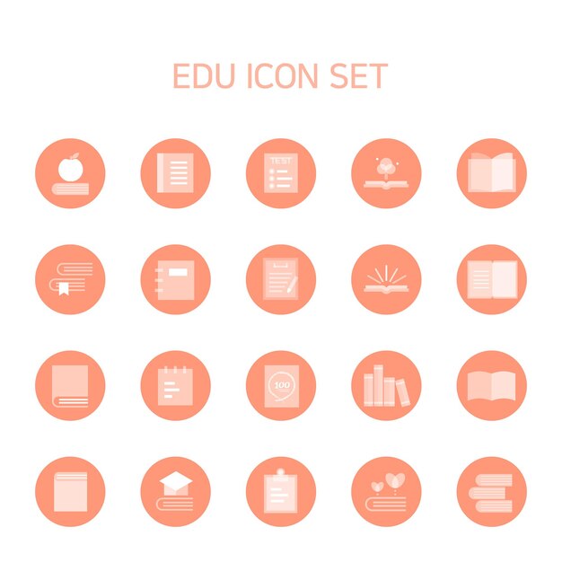 Icono de biblioteca de papel de examen de cuaderno de libros, etc. relacionado con diversos aprendizajes