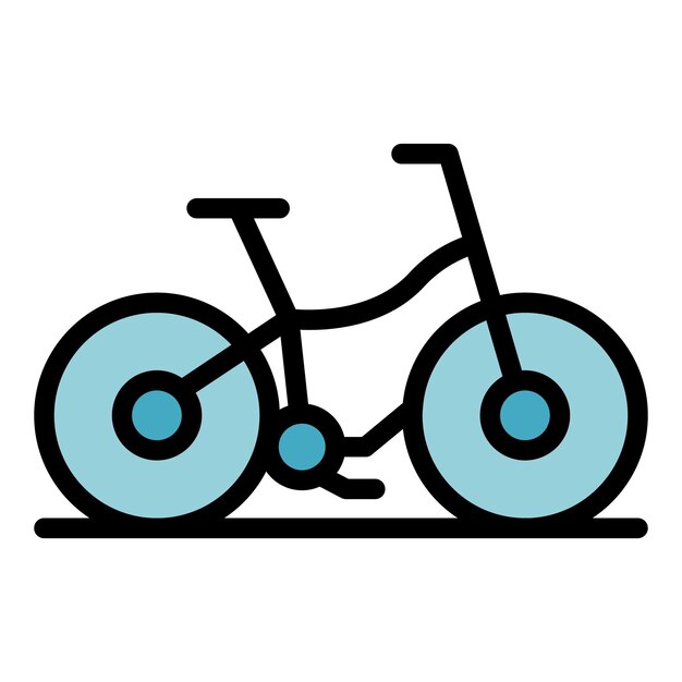 El icono de la bicicleta de alquiler moderna El contorno del icono vectorial de la moto de alquiler moderno El color es plano y aislado