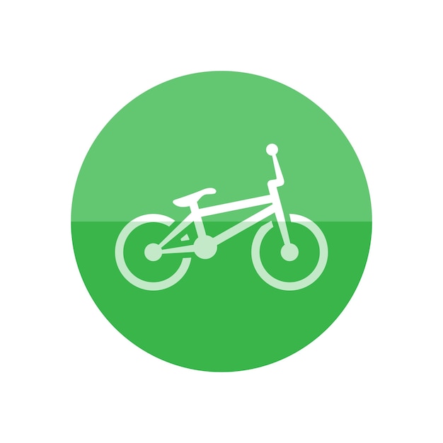 Ícono de bicicleta BMX en estilo de círculo de color plano Parque de carreras deportivas jugar trucos saltar niños