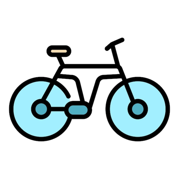 El icono de la bicicleta es un icono vectorial de la bicicleta de color plano aislado.
