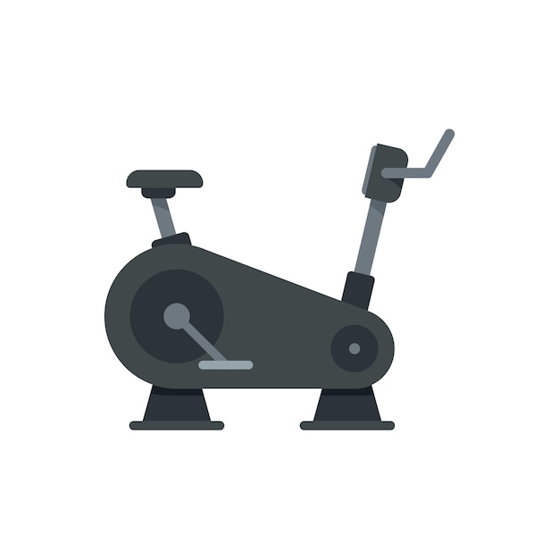 Icono de bicicleta estática de máquina Ilustración plana del icono de vector de bicicleta estática de máquina aislado sobre fondo blanco