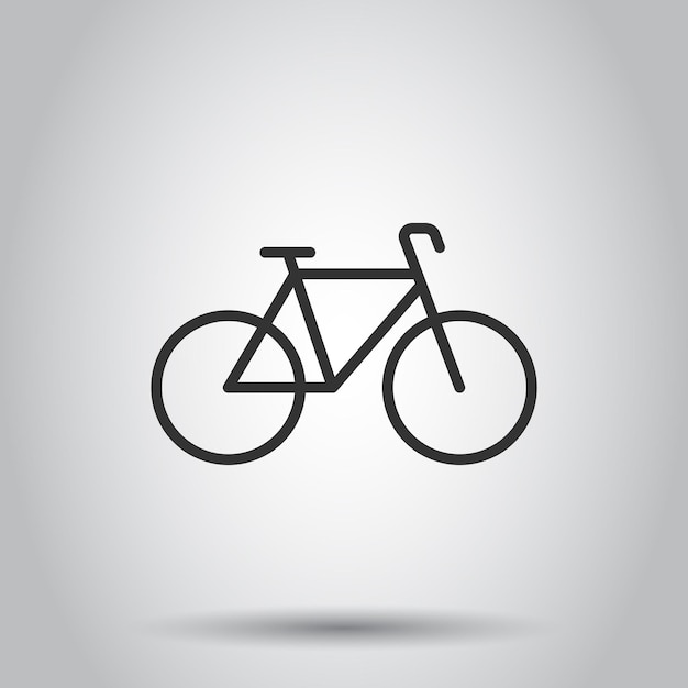 Icono de bicicleta en estilo plano Ilustración de vector de bicicleta sobre fondo blanco aislado Concepto de negocio de viajes en bicicleta