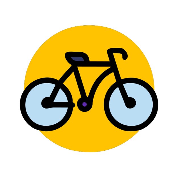 icono de bicicleta línea rota