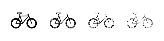 Ícono de la bicicleta Signo ilustrativo plano