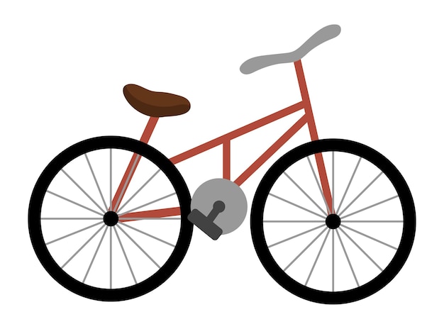Icono de bicicleta vectorial ilustración de bicicleta plana aislada sobre fondo blanco signo de equipo de deporte activo imagen de pasatiempo activo simple concepto de transporte ecológico alternativo