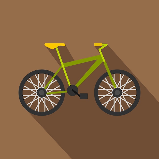 Vector Ícono de bicicleta verde ilustración plana del ícono vectorial de bicicleta verde para la web aislado en fondo de café