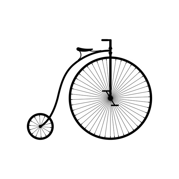 Vector el icono de la bicicleta vieja aislado en fondo blanco retro penny farthing bike high wheel vintage bicycle vector illustrustartion