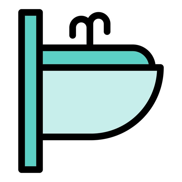 Icono de bidé limpio Contorno de bidé vector limpio Icono de color plano aislado