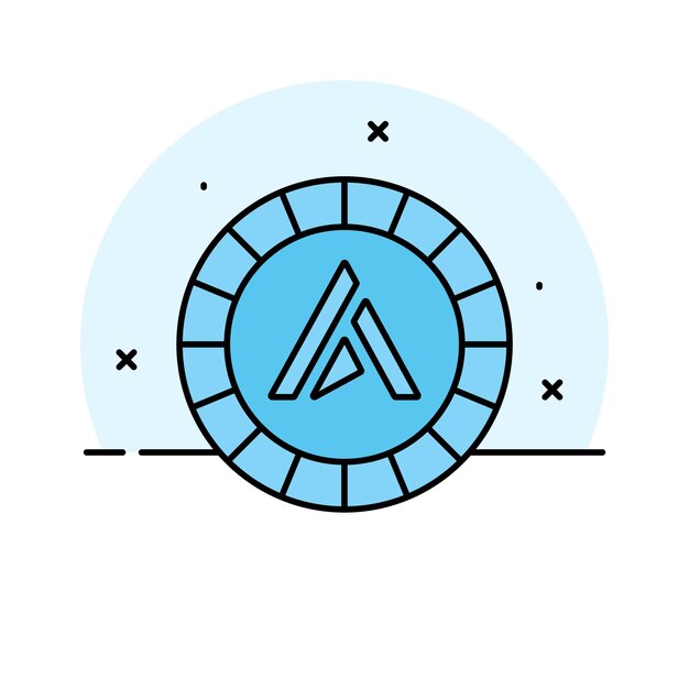 Icono bien diseñado del diseño vectorial de monedas de criptomoneda de Ardor
