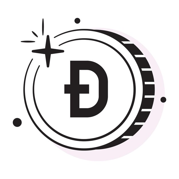 Icono bien diseñado del diseño vectorial de monedas de criptomoneda de Digibyte