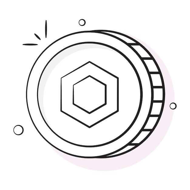 Icono bien diseñado de diseño vectorial de monedas de criptomoneda de enlace de cadena