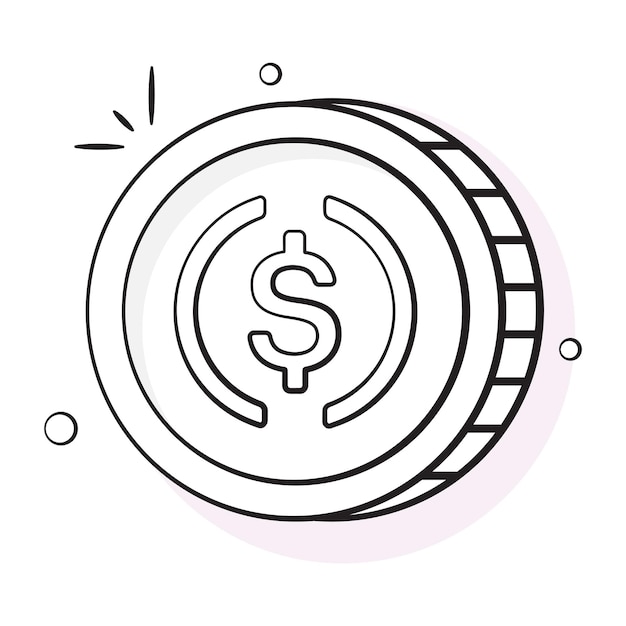 Vector icono bien diseñado de diseño vectorial de monedas de criptomoneda de moneda de dólar