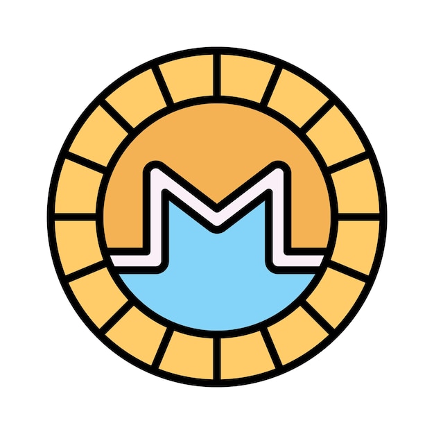 Icono bien diseñado del diseño vectorial de monedas de criptomoneda Monero