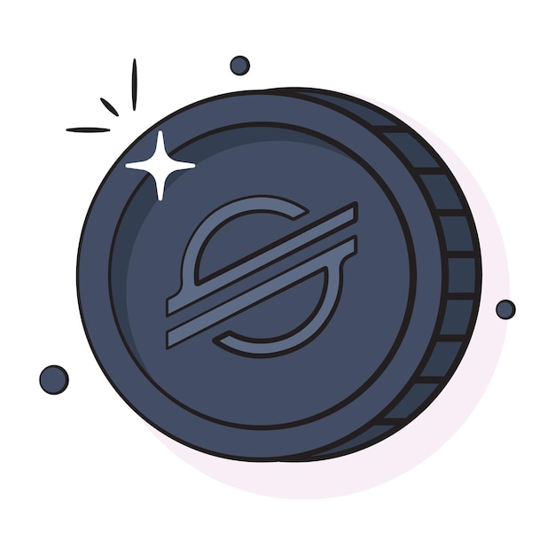 Icono bien diseñado del diseño vectorial de monedas de criptomoneda Stellar coin