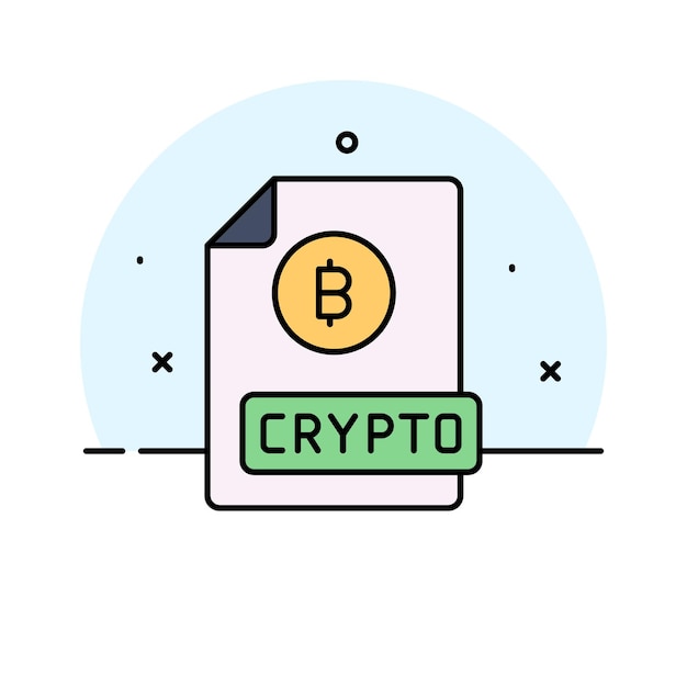 Icono bien diseñado del documento de bitcoin Btc con documento
