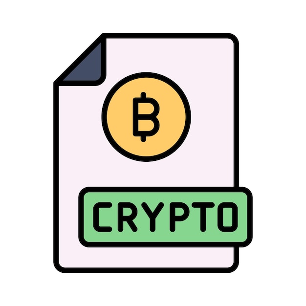 Icono bien diseñado del documento de bitcoin Btc con documento