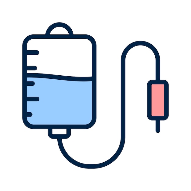 Icono bien diseñado de la terapia de transfusión intravenosa por goteo