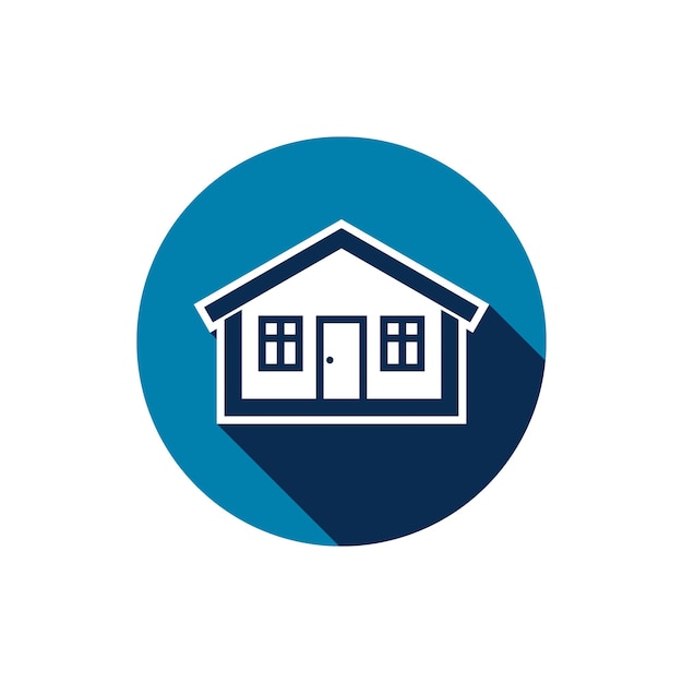 Icono de bienes raíces aislado en la representación de la casa blanca y abstracta. Símbolo de promotor inmobiliario, signo conceptual vectorial