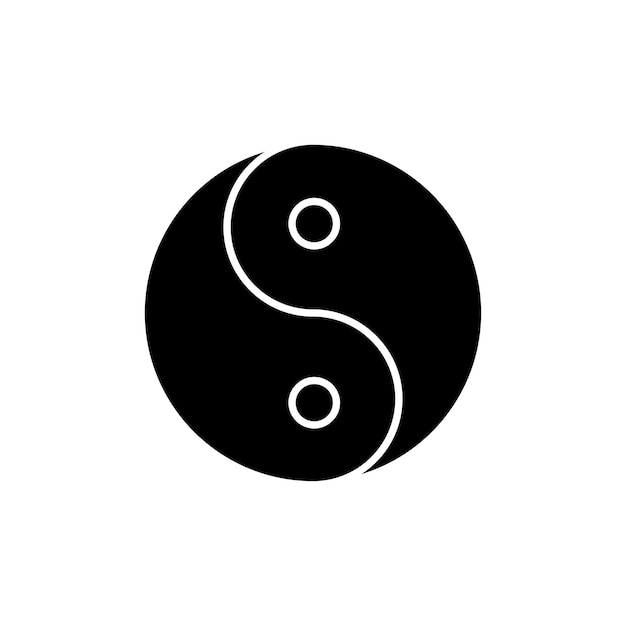Icono de bienestar general conjunto de símbolo vectorial chino yin yan en un estilo lleno y delineado en negro Todo buen signo de salud