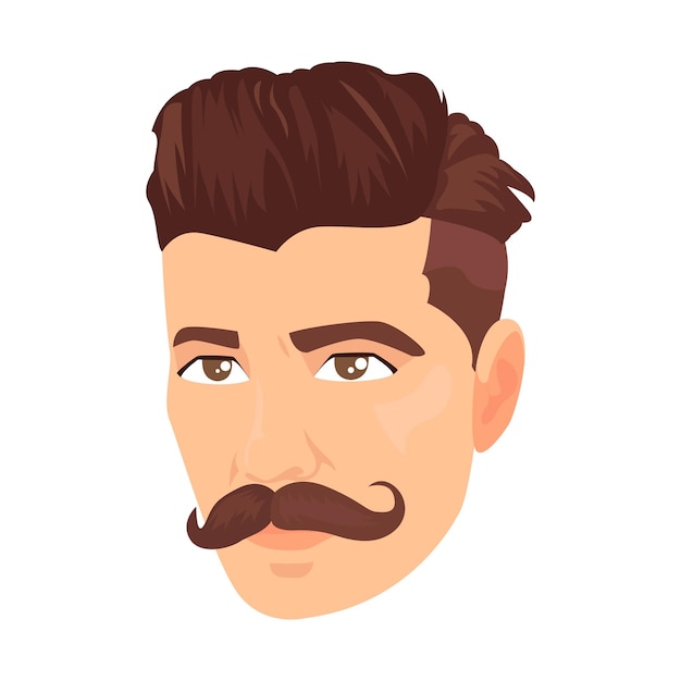 Icono de bigote elemento vectorial de color de la colección de barbas