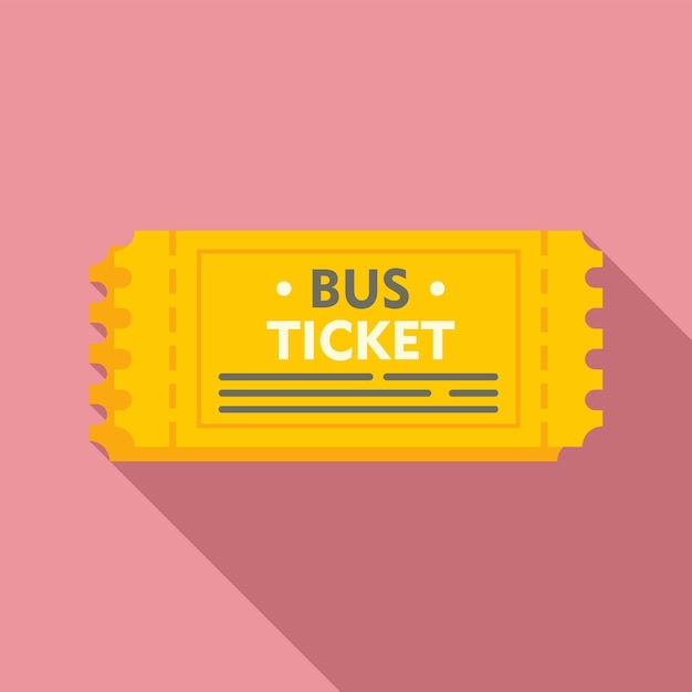 Icono de billete de autobús de cupón Ilustración plana del icono de vector de billete de autobús de cupón para diseño web