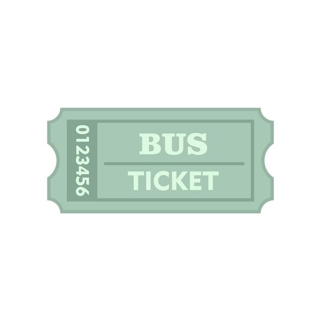 Icono de billete de autobús de negocios Ilustración plana del icono de vector de billete de autobús de negocios aislado sobre fondo blanco