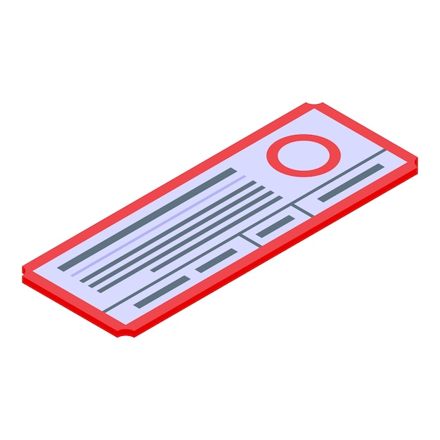 Icono de billete de autobús de viaje Isométrico del icono de vector de billete de autobús de viaje para diseño web aislado sobre fondo blanco