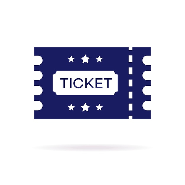 El icono del billete de estilo plano aislado en el fondo para el sitio web de cine de conciertos en vivo ui aplicación móvil evento de música y danza Vector 10 eps