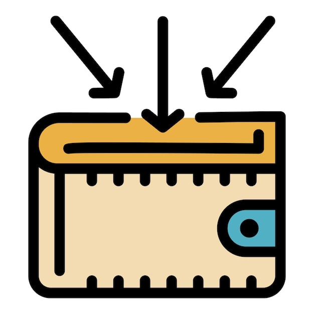 Icono de billetera de comerciante Contorno de icono de vector de billetera de comerciante color plano aislado